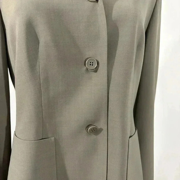 Ann Taylor Loft Stretch Women’s Wool Blend Blazer Jacket Green Gray Lined Career - Picture 9 of 13
